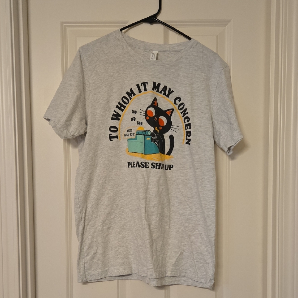 Bella Canvas Light Gray Cat Graphic Tee